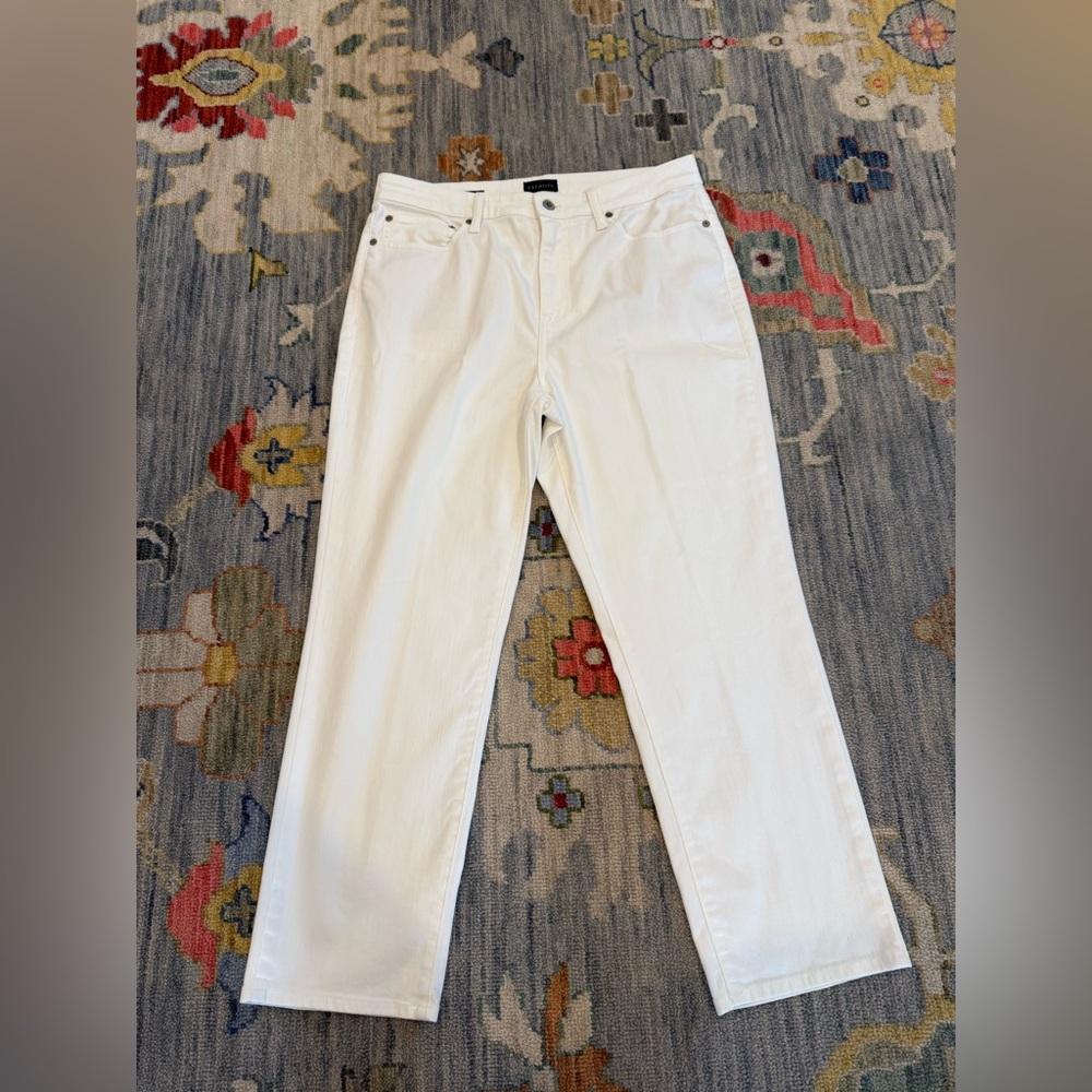 Talbots Modern Ankle White Jeans Women’s size 10 cropped - Picture 2 of 6